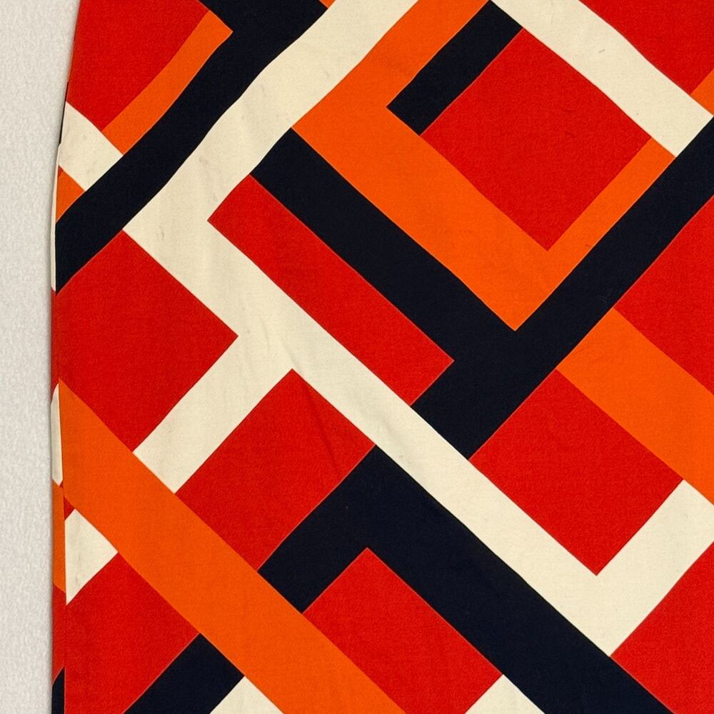 Ann Taylor Geometric Print Pencil Skirt Size 8 Flat Front Career Indie Eclectic - Picture 5 of 12